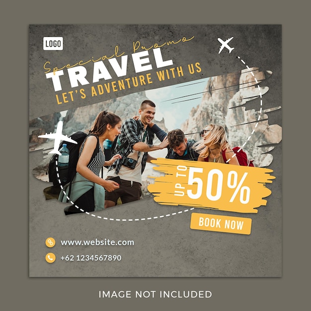 modèle de publication sur les médias sociaux de tourisme de voyage