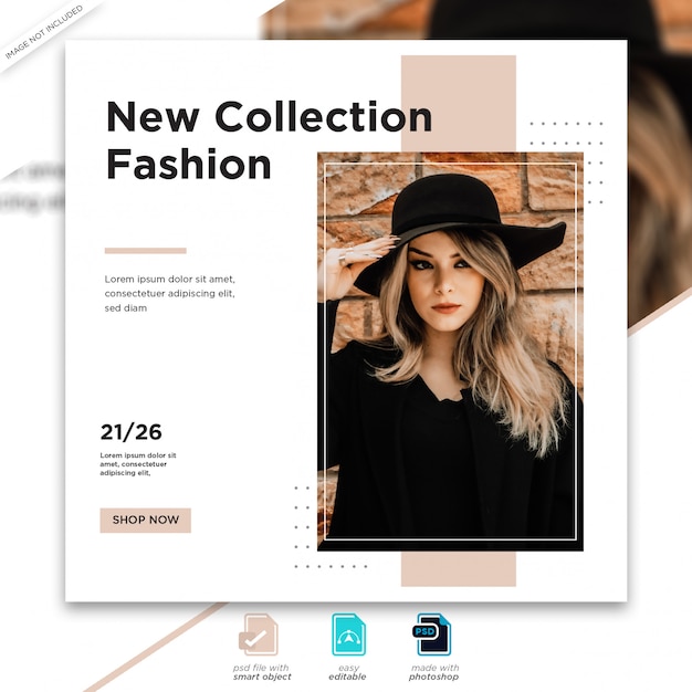 PSD modèle de publication de médias sociaux de vente de mode psd premium
