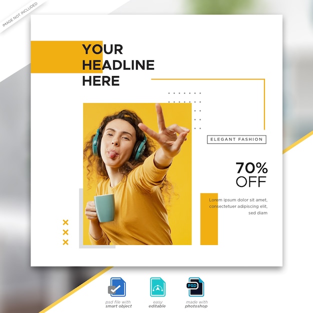 PSD modèle de publication sur les médias sociaux de vente de mode