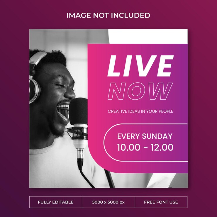 PSD modèle de publication de podcast instagram quotidien sur les médias sociaux