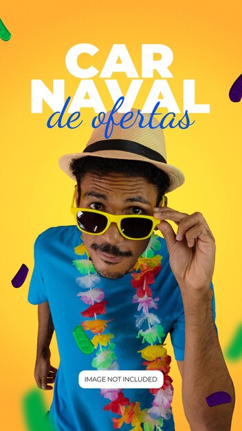 PSD modèle de publication pour les médias sociaux le carnaval propose des ventes pour une campagne de marketing au brésil
