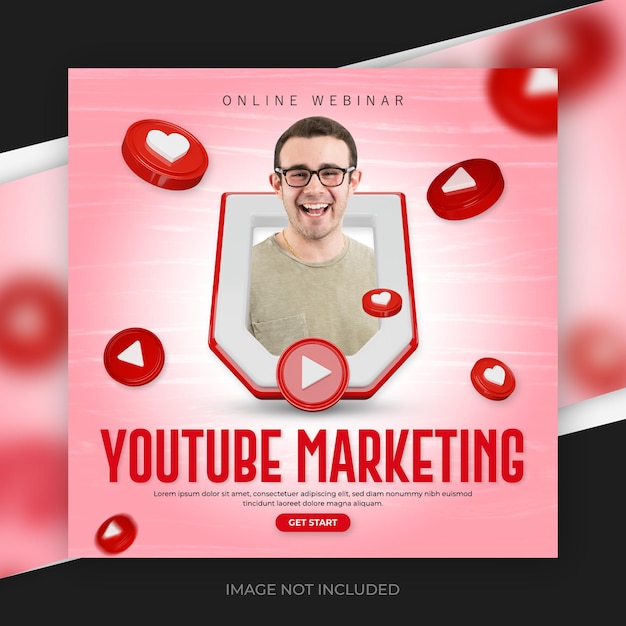 Modèle de publication de promotion de chaîne youtube de médias sociaux de concept créatif