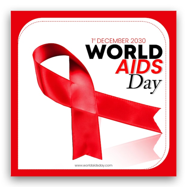 PSD modèle de publication psd pour la journée mondiale du sida sur les réseaux sociaux