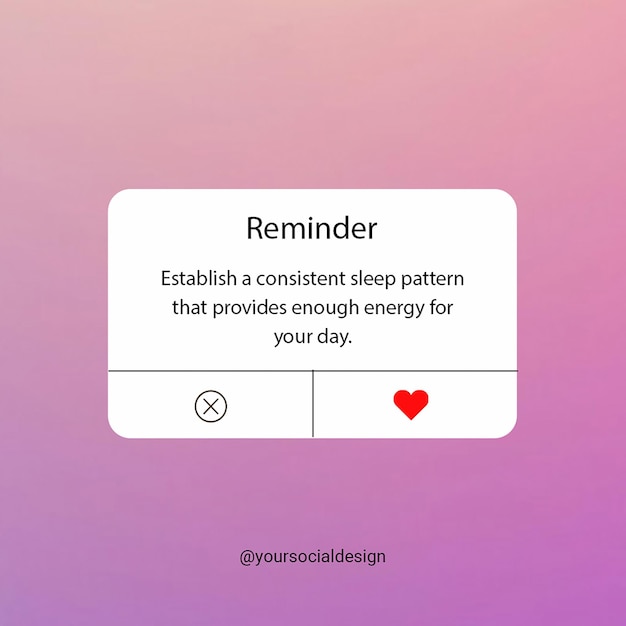 PSD le modèle de publication quotidienne de rappel sur instagram
