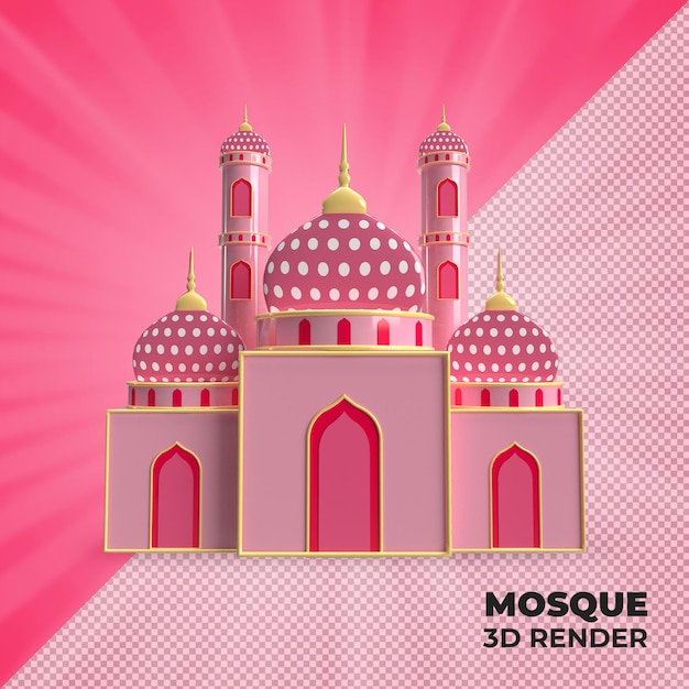 Modèle de publication de rendu 3D mosquée PSD
