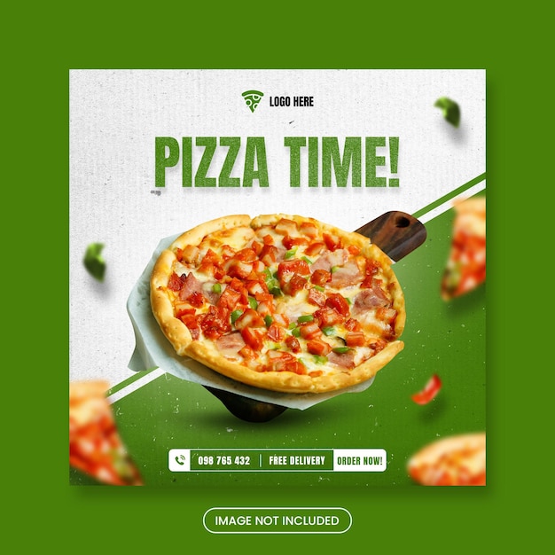 Modèle de publication sur les réseaux sociaux de délicieuse pizza PSD gratuite