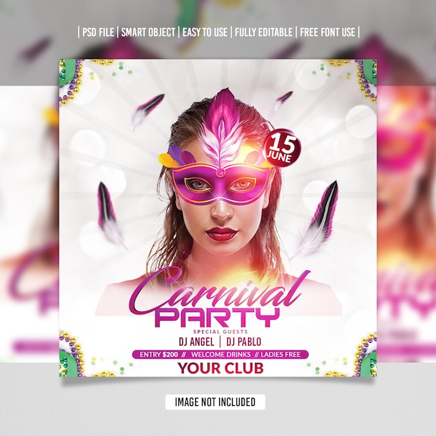 Modèle De Publication Sur Les Réseaux Sociaux Dj Party Night Flyer Psd Premium