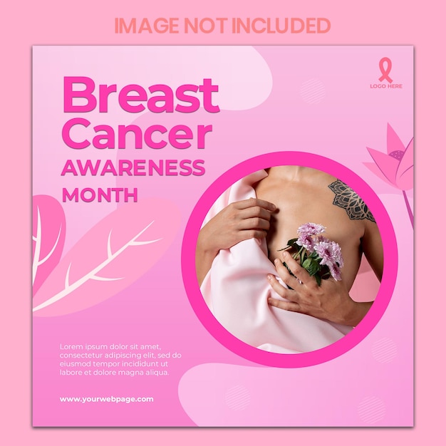 PSD modèle de publication sur les réseaux sociaux du mois de sensibilisation au cancer du sein