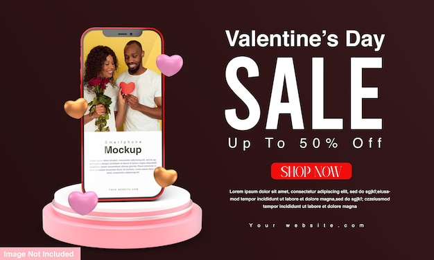 PSD modèle de publication de vente spéciale saint valentin