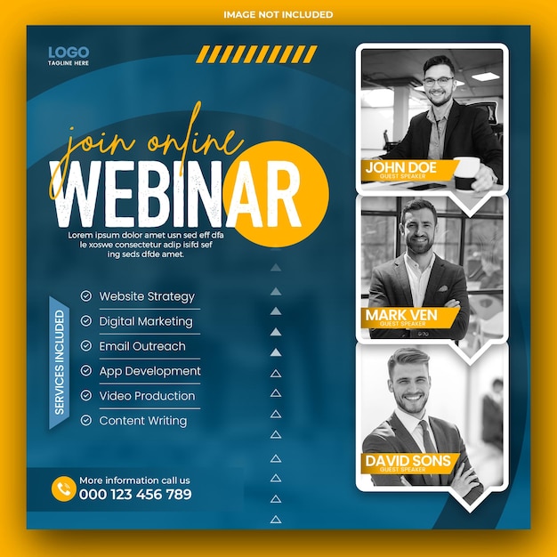 Modèle de publication de webinaire sur les médias sociaux sur le marketing numérique