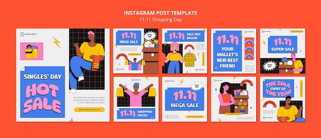 Modèle De Publications Instagram Design Plat