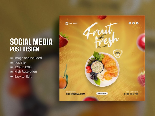 Modèle De Publications Instagram Saisonnières De Fruits Et Légumes Frais