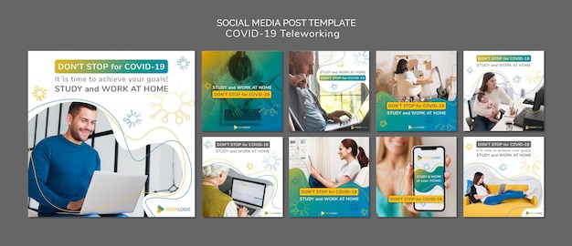 Modèle De Publications De Médias Sociaux Sur Le Coronavirus Avec Photo