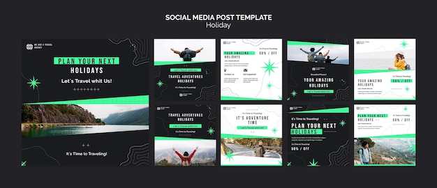 Modèle De Publications Sur Les Réseaux Sociaux De Vacances Avec Photo