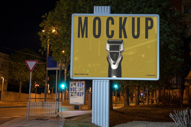 PSD modèle de publicité extérieure la nuit