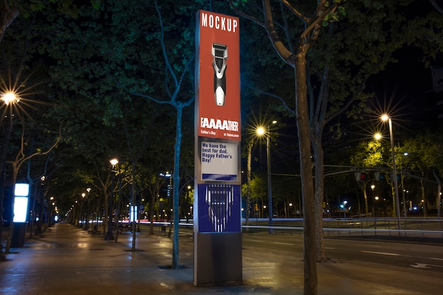 Modèle De Publicité Extérieure La Nuit