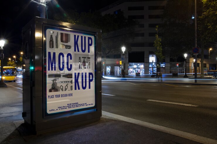 PSD modèle de publicité extérieure la nuit