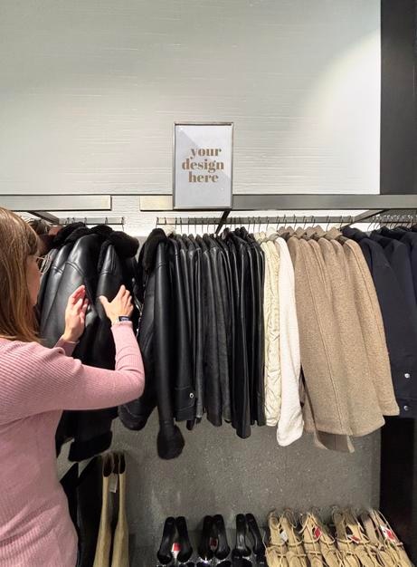 Modèle de publicité de magasin étiquette de signalisation de magasin modèle de vitrine de vêtements identité visuelle
