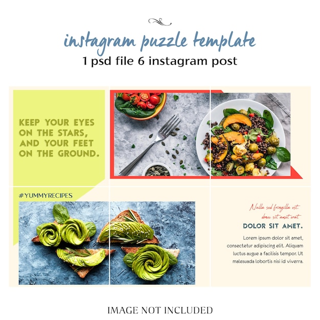 Modèle De Puzzle Ou De Collage Instagram Lifestyle