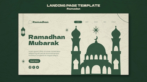 PSD modèle de ramadan design plat