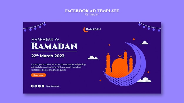 PSD modèle de ramadan design plat