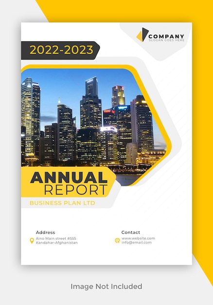 PSD modèle de rapport annuel d'entreprise jaune élégant