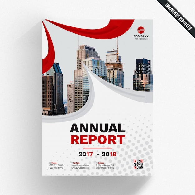 Modèle de rapport annuel avec des formes ondulées
