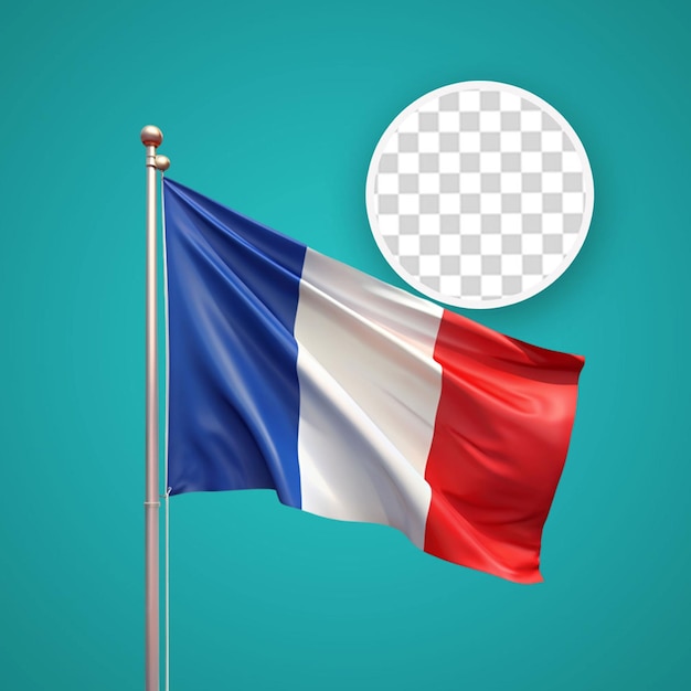 PSD modèle réaliste du drapeau transparent de la france