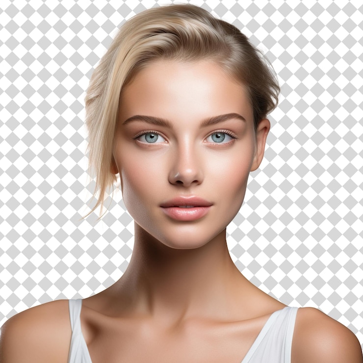 PSD un modèle avec un regard naturel sur son visage
