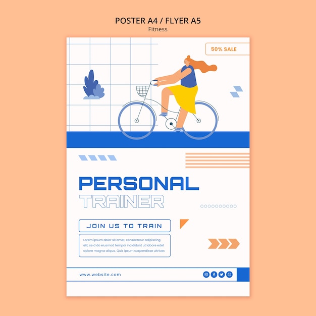 Modèle de remise en forme design plat