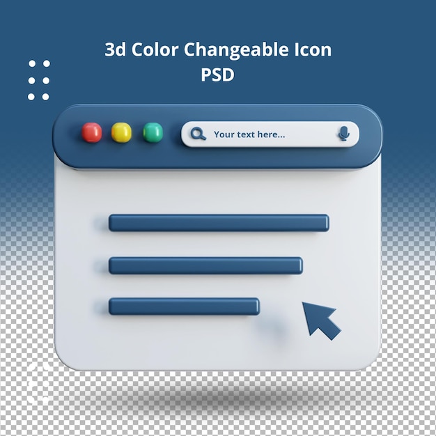 Modèle De Rendu 3d De La Barre De Recherche