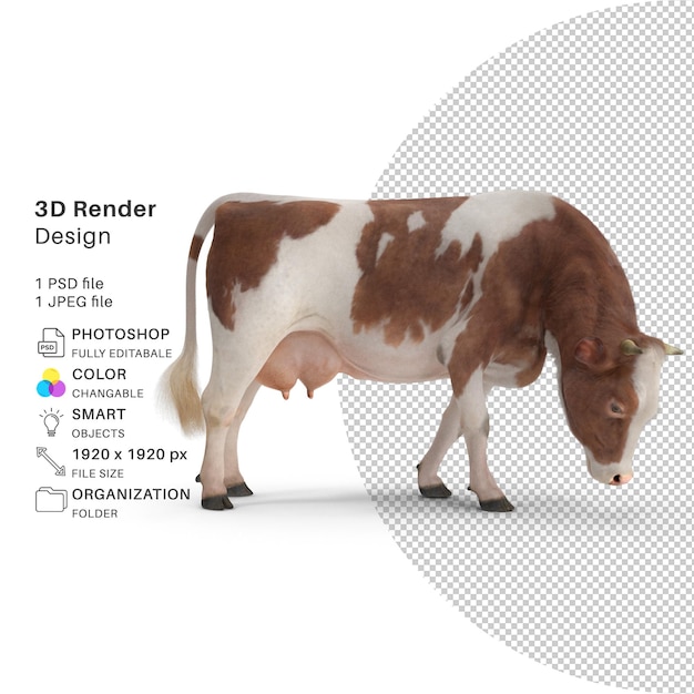 Modèle de rendu 3D de vache