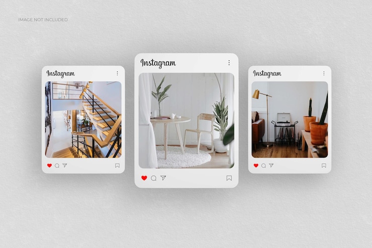 PSD modèle de rendu de publication instagram sur les médias sociaux