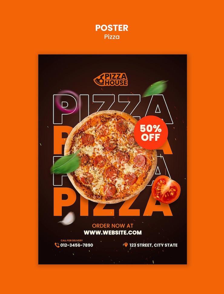 PSD un modèle de restaurant de pizza délicieux