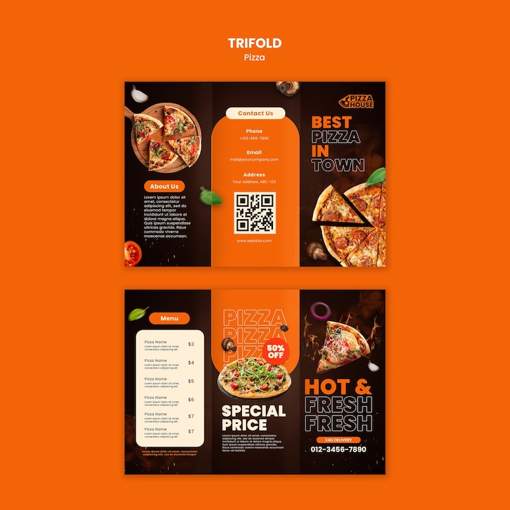 PSD un modèle de restaurant de pizza délicieux