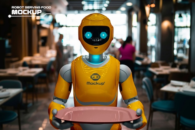 PSD modèle de robot servant de la nourriture et des boissons