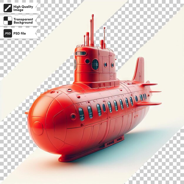PSD un modèle rouge d'un sous-marin rouge avec les mots force aérienne sur le côté