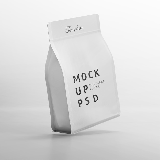 Modèle de sac alimentaire blanc isolé