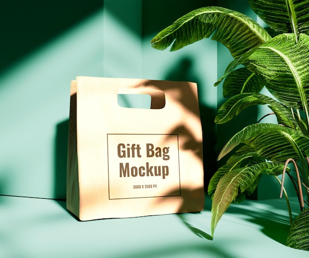 Modèle de sac à cadeaux en papier réaliste