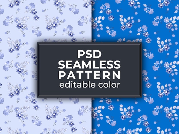 PSD modèle sans couture floral dessiné à la main avec une couleur modifiable