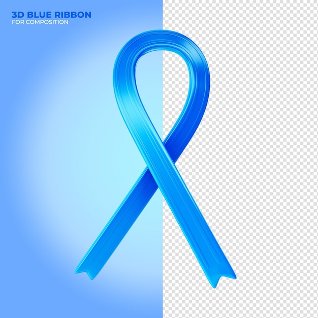 PSD modèle de sensibilisation de novembre ruban bleu 3d