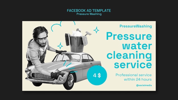 Modèle De Service De Lavage à Pression Sur Facebook