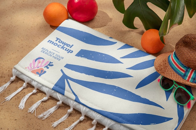 PSD modèle de serviette de plage