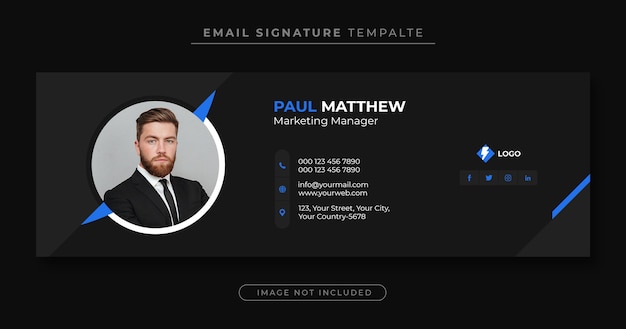 Modèle De Signature D'e-mail Ou Pied De Page D'e-mail Et Couverture Facebook Personnelle