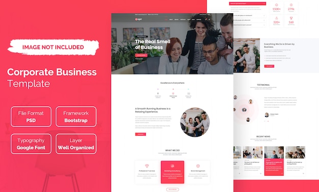 PSD modèle de site web d'entreprise