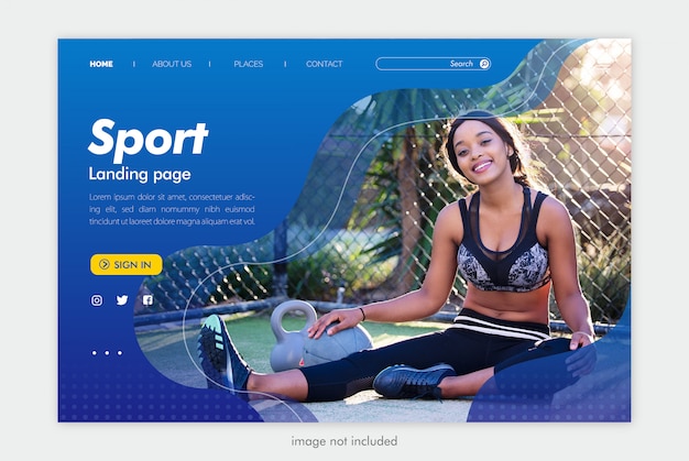 Modèle De Site Web De Page De Destination De Sport