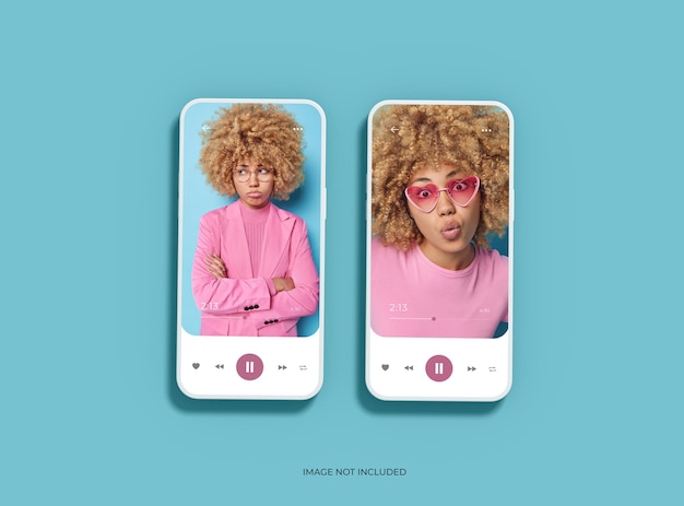 PSD modèle de smartphone sans marque avec un design personnalisable pour le rendu 3d de la vitrine de produits uiux