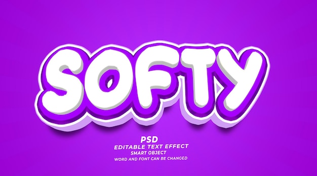 Modèle Softy PSD 3D modifiable pour les effets de texte Photoshop