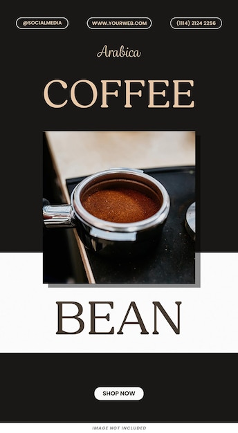 Le Modèle De Stories D'instagram De Coffee Bean Branding Est Conçu Par Psd