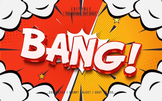 Modèle de style d'effet de texte modifiable Bang 3D